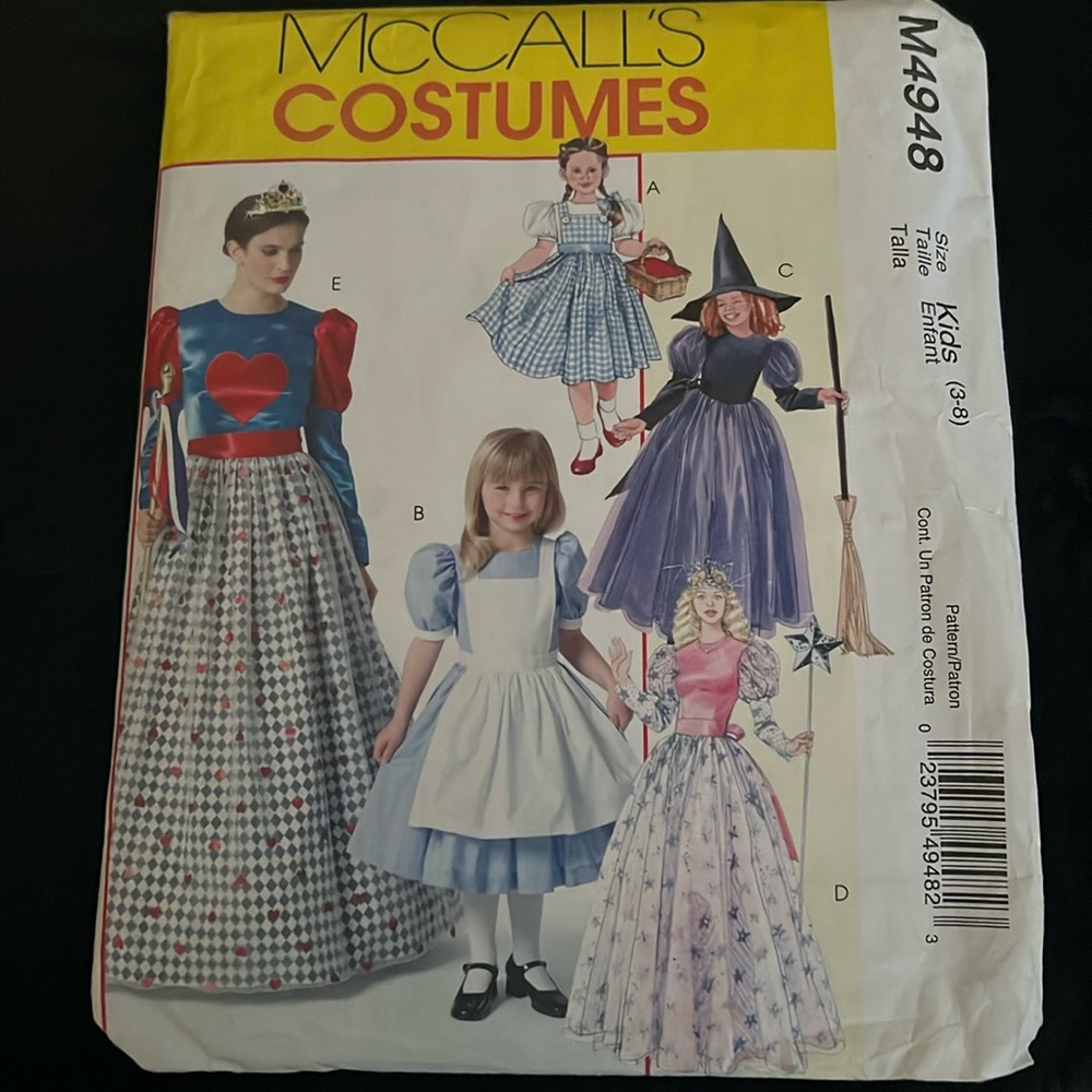 McCalls child costume pattern size 3 -8.